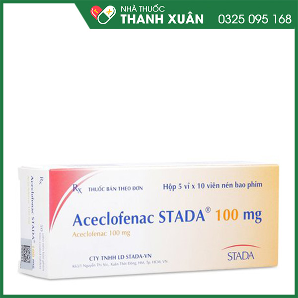 Thuốc Aceclofenac Stada 100mg giảm đau kháng viêm xương khớp